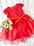 VESTIDO TUL BORDADO ROJO