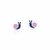 BRINCO KIDS DE CARACOL ESMALTADO COR ROSA E AZUL EM PRATA LISA
