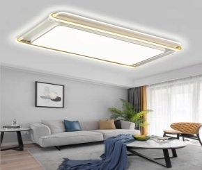 GLORYLUX PLAFON RECTANGULO BLANCO 2 LINEAS DORADAS