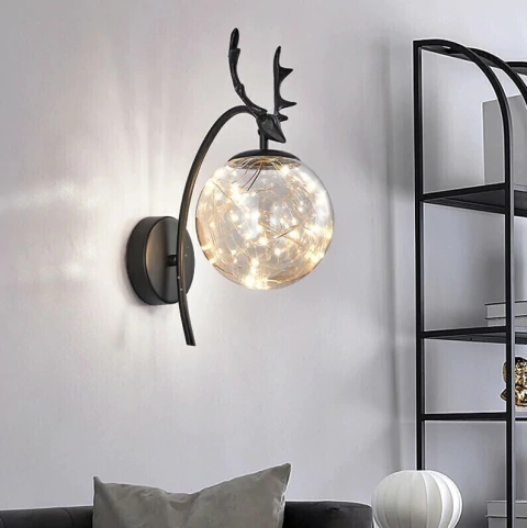 GLORYLUX Aplique ciervo esfera con tira led - 2 colores