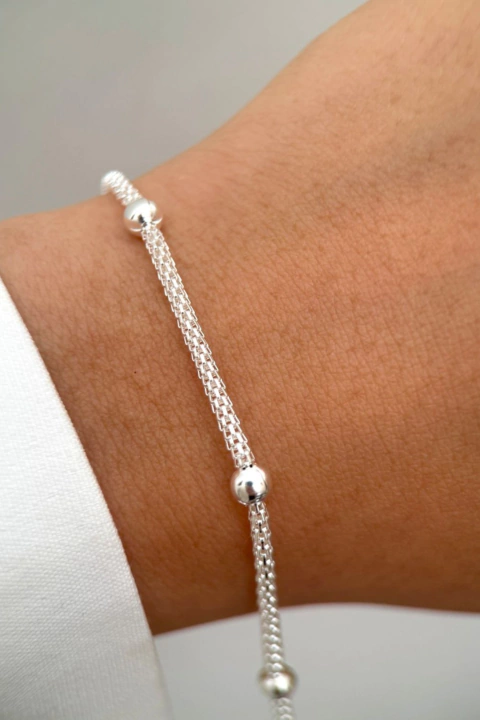 Pulsera con bolitas AB (19cm)