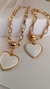 Conjunto corrente Cartier com pingente de coração branco colar 50 cm pulseira 20 cm - LT puro glamour