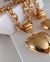 Conjunto corrente dupla com coração colar 50 cm pulseira 20 cm - LT puro glamour
