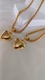 Conjunto de colar e pulseira veneziana com pingente de coração na internet