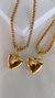 Conjunto de colar e pulseira veneziana com pingente de coração - LT puro glamour