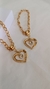 Conjunto colar 50 cm e pulseira 20 cm com pingente de coração vazado - LT puro glamour