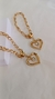 Conjunto colar 50 cm e pulseira 20 cm com pingente de coração vazado na internet