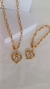 Conjunto colar 50 cm e pulseira 20 cm com pingente de coração vazado - comprar online