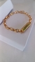 Pulseira com corrente losango e com pingente palavras na internet