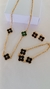 Conjunto completo com 3 peças com colar pulseira e brinco, com detalhes em trevo - comprar online