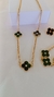 Conjunto completo com 3 peças com colar pulseira e brinco, com detalhes em trevo - LT puro glamour