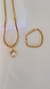 Conjunto colar 50 cm com pingente de coração em zircônia , pulseira sem pingente 20 cm na internet
