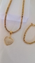 Conjunto colar e pulseira com pingente de coração em madrepérola na internet