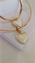 Conjunto colar aro com pingente de coração e bracelete com pingente de coração - loja online
