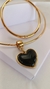 Conjunto aro com pingente de coração e bracelete sem pingente
