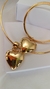 Conjunto colar aro com pingente de coração e bracelete com pingente de coração na internet