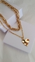 Mix colar 50cm corrente cartier fina com pingente de coração orgânico chocker 40cm corrente duplo - comprar online