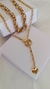 Conjunto colar gravata com detalhe em coração e chocker na internet