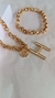 Conjunto colar 50cm corrente elô português grossa com inicial e pulseira sem pingente 20cm na internet