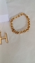 Conjunto colar 50cm corrente elô português grossa com inicial e pulseira sem pingente 20cm - LT puro glamour