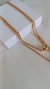 Colar 50cm corrente elô português fina dupla com detalhes em bolinhas - LT puro glamour