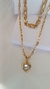 Mix colar e chocker colar 50 cm pingente de coração em zircônia, chocker 40cm corrente entrelaçados na internet