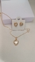 Conjunto colar e brinco cravejado em micro zircônia
