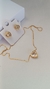 Conjunto colar e brinco de coração em zircônia