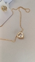 Conjunto colar e brinco de coração em zircônia - comprar online