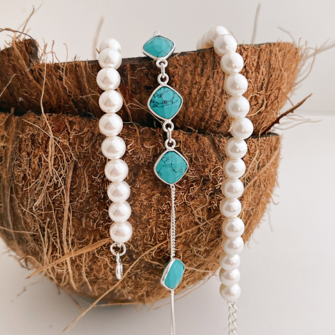 Pulseira Indiana Pedra Legítima Turquesa - comprar online