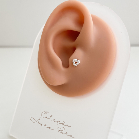 Piercing coração haste em aço cirúrgico - comprar online