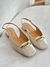 Slingback Off White Bico Quadrado