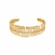 Bracelete Dourado de Pena Cravejado de Zircônia