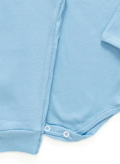 Conjunto Canelado Azul Claro Manga Longa na internet