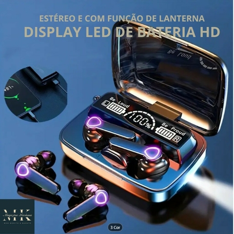 Fone de ouvido Bluetooth M19-com lanterna