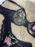 CONJUNTO FLORAL PRETO COM TULE - paraíso lingerie