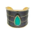 Bracelete esmaltado preto com verde