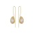 Brinco de anzol zirconia fosco dourado e branco
