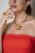 Colar aro flor g dourado - comprar online