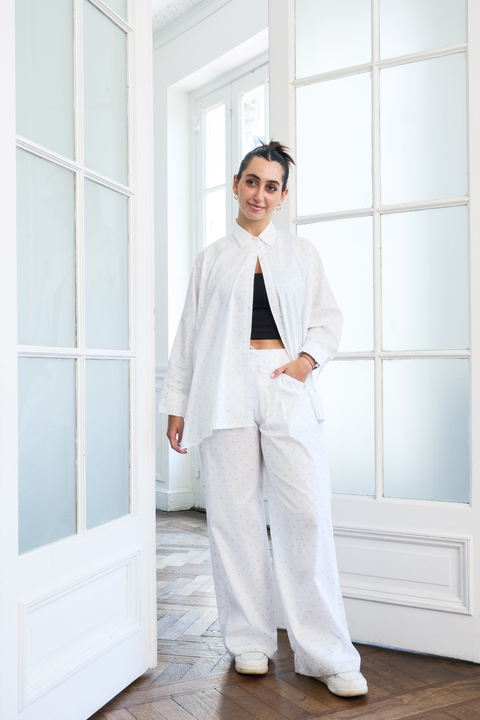 SET WIDE FLOR DE AZAHAR 3 PIEZAS SHORT, PANTALON LARGO Y CAMISA - comprar online