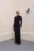 Vestido Longo Moletinho Com Gola - Preto na internet