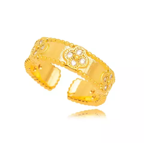 Anel Flor Micro Zircônia