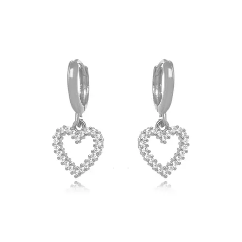 Brinco Argola Coração Micro Zircônia