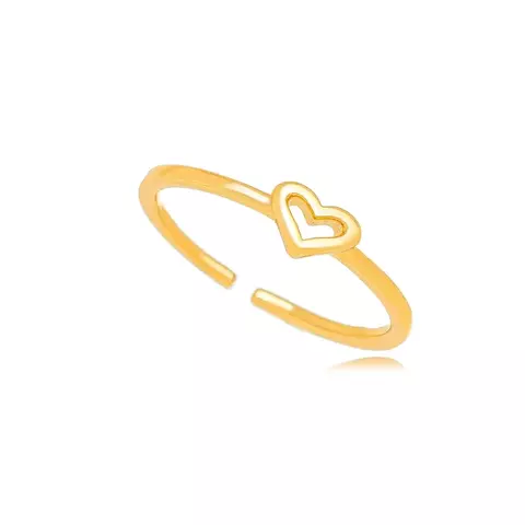 Anel Coração Vazado Liso