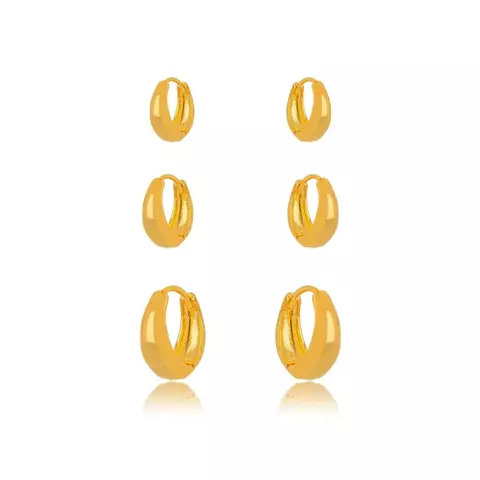 Brinco Trio Argola Lisa