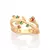 Anel Rommanel Aro Duplo Flores Banhado a Ouro 18K com Zircônias - Cód. 513578 da Coleção Ciclos da Vida