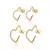 Kit Brinco Argola Corações com Zircônias e Rhodium Branco – Rommanel | Cód. 527491