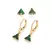 Kit Brinco Rommanel Argola e Triângulo Banhado a Ouro 18K com Pedras Sintéticas - Cód. 527485