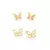 Kit de Brincos Borboleta Banhado a Ouro 18k - Rommanel Cód. 527367 - comprar online