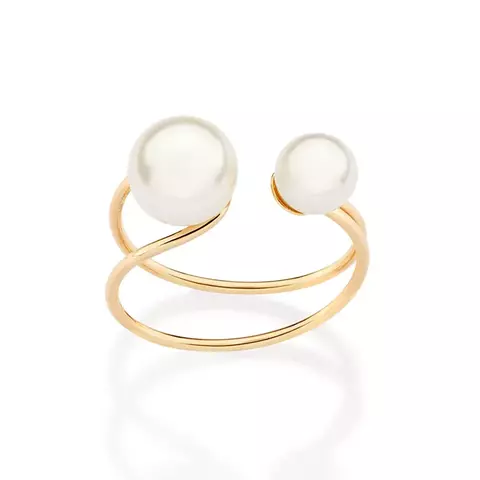 Anel Aro Duplo Ajustável Banhado a Ouro 18K - Rommanel Cód. 513544